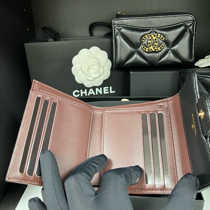 CHANEL  經典CF 三折短夾芯片款 全新（全配）-12