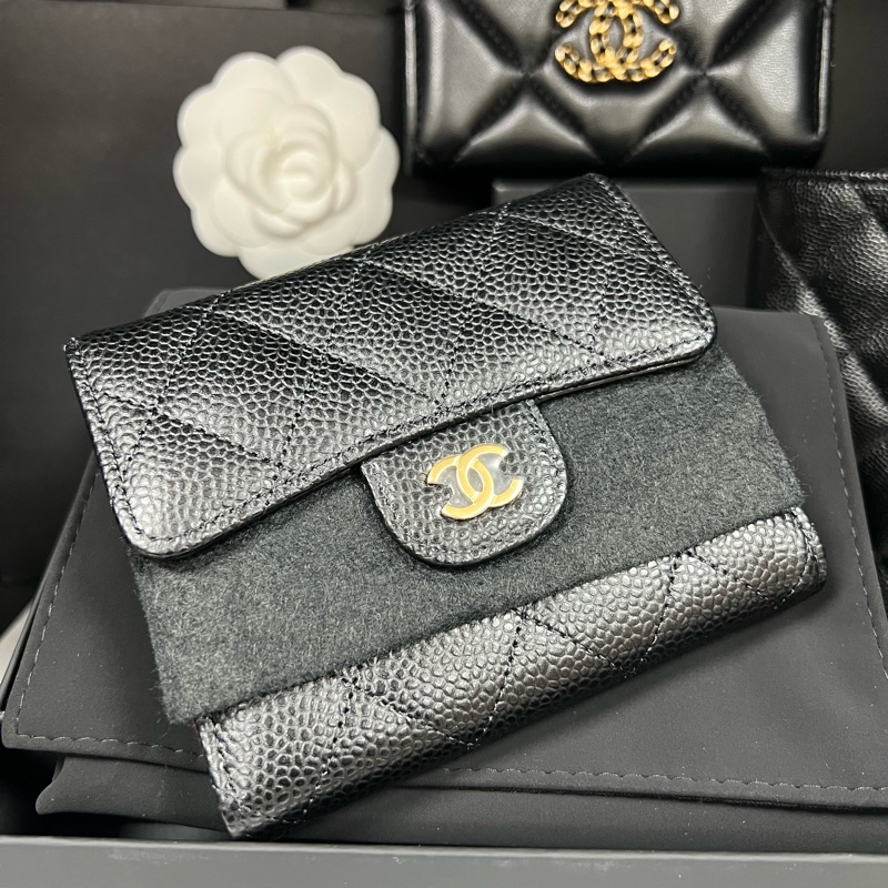 CHANEL  經典CF 三折短夾芯片款 全新（全配）-13