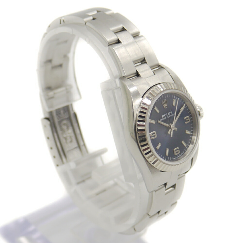 勞力士蠔式恆動76094 A系列不鏽鋼自動上鍊藍色錶盤小姐腕錶-2