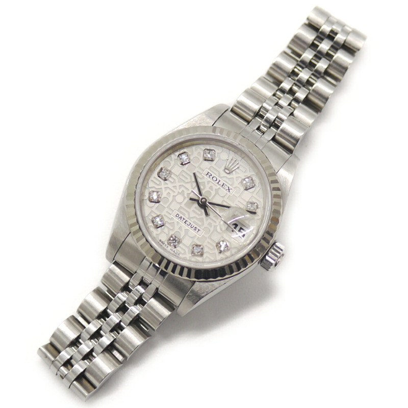Rolex Datejust 79174G Y 編號自動上鍊女士腕錶，鑲嵌 10 顆鑽石，配備電腦顯示錶盤-8
