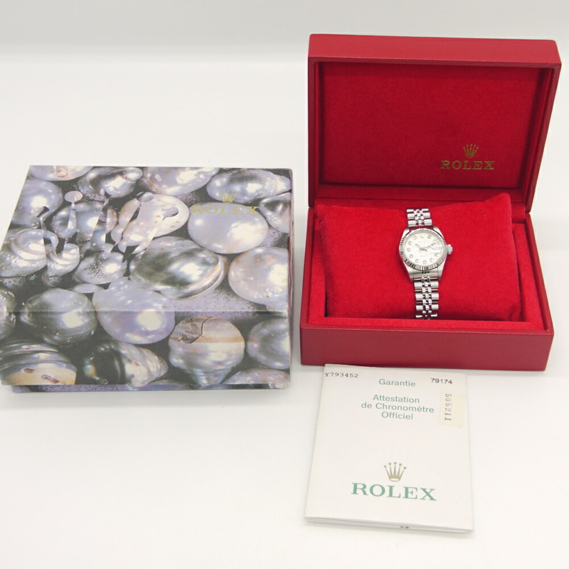 Rolex Datejust 79174G Y 編號自動上鍊女士腕錶，鑲嵌 10 顆鑽石，配備電腦顯示錶盤-11