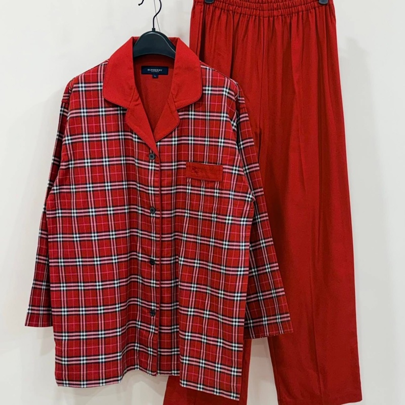 BURBERRY 倫敦 經典紅色格紋睡衣套裝-0