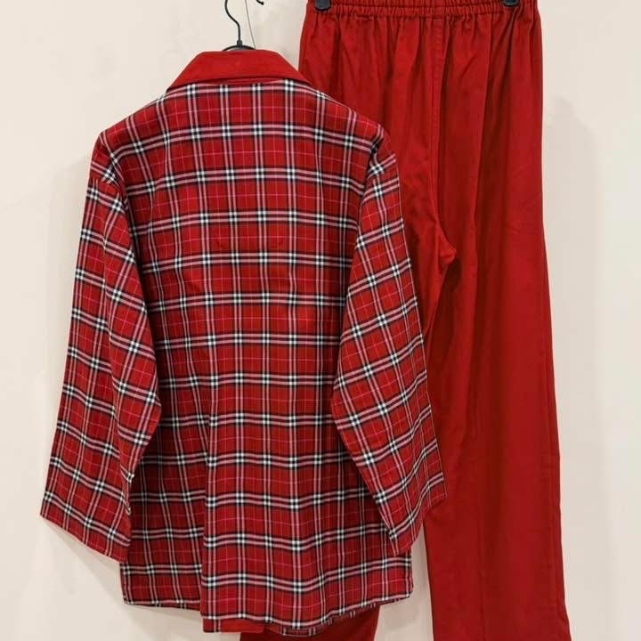 BURBERRY 倫敦 經典紅色格紋睡衣套裝-1