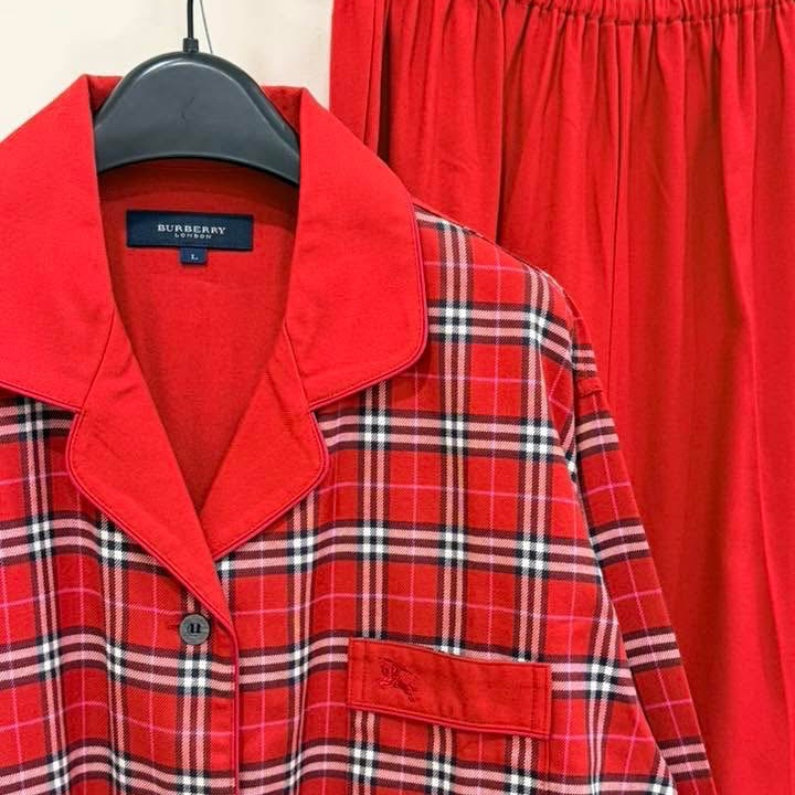 BURBERRY 倫敦 經典紅色格紋睡衣套裝-4