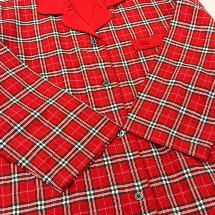 BURBERRY 倫敦 經典紅色格紋睡衣套裝-6