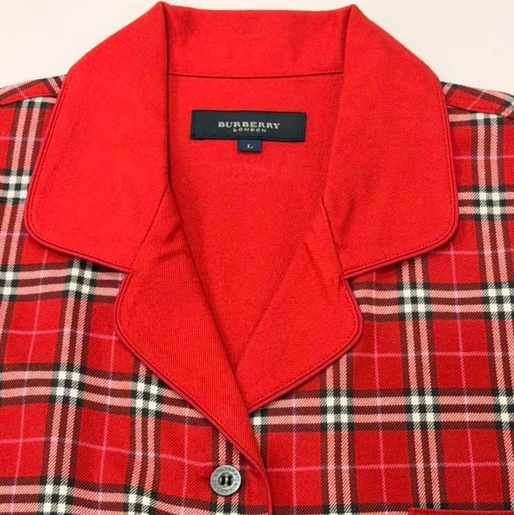 BURBERRY 倫敦 經典紅色格紋睡衣套裝-8