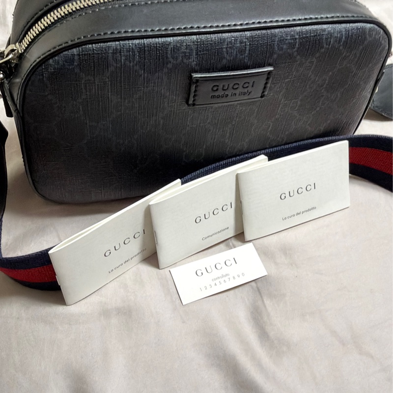 少用閒置品_大全配_台灣購證_Gucci_經典黑老花相機包_5748865RLN-30
