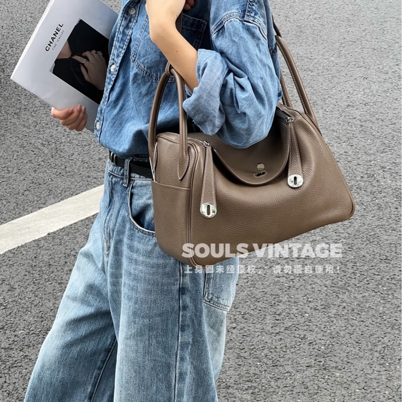 🐻愛馬仕金剛色Hermers18大象灰銀釦T/C皮Lindy30-0