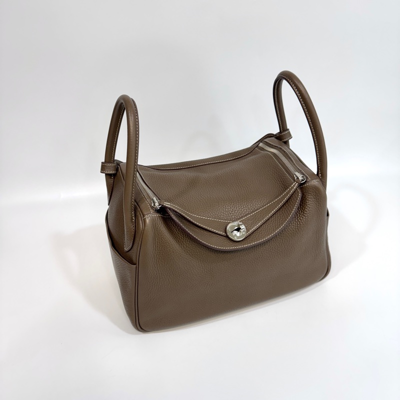 🐻愛馬仕金剛色Hermers18大象灰銀釦T/C皮Lindy30-9