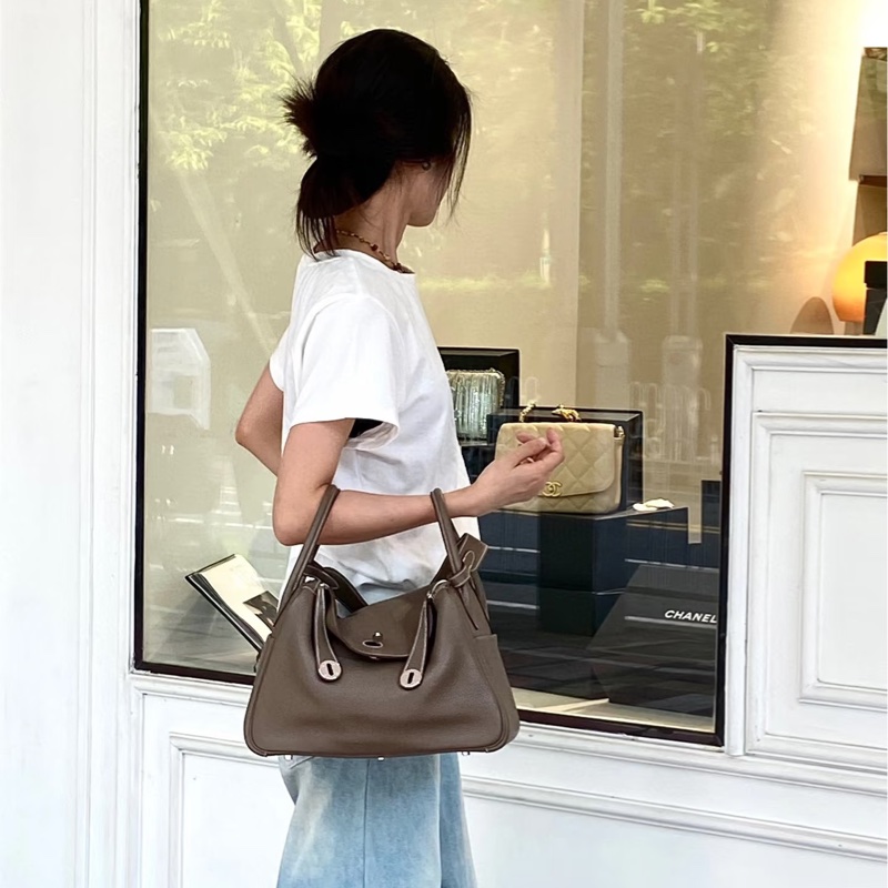 🐻愛馬仕金剛色Hermers18大象灰銀釦T/C皮Lindy30-8