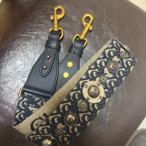 迪奧 老花印花肩背帶