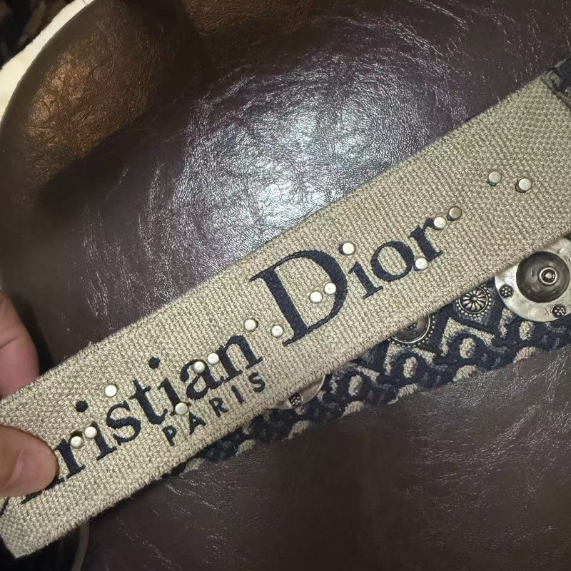 迪奧 老花印花肩背帶-7