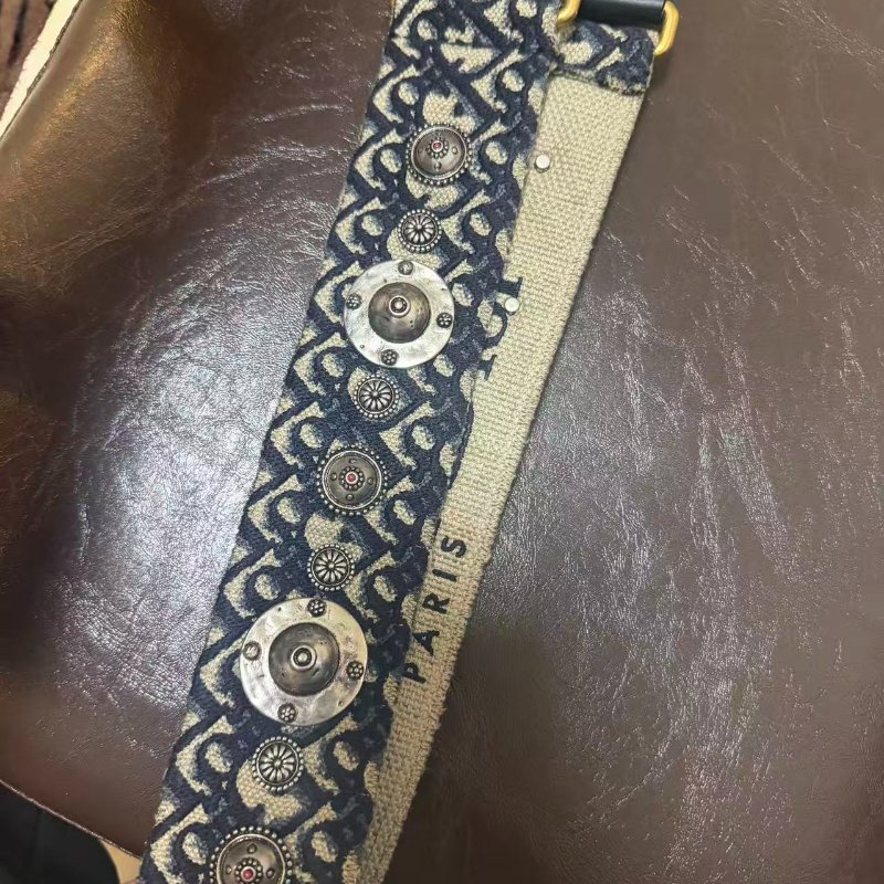 迪奧 老花印花肩背帶-9