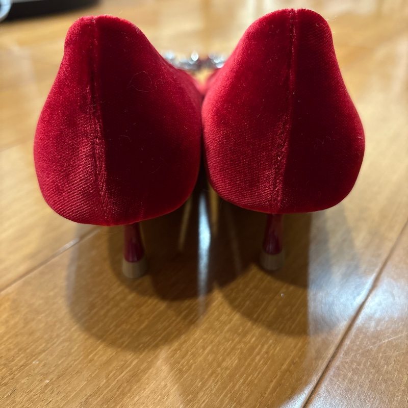 Roger Vivier紅絲絨低跟鞋(全新)-8