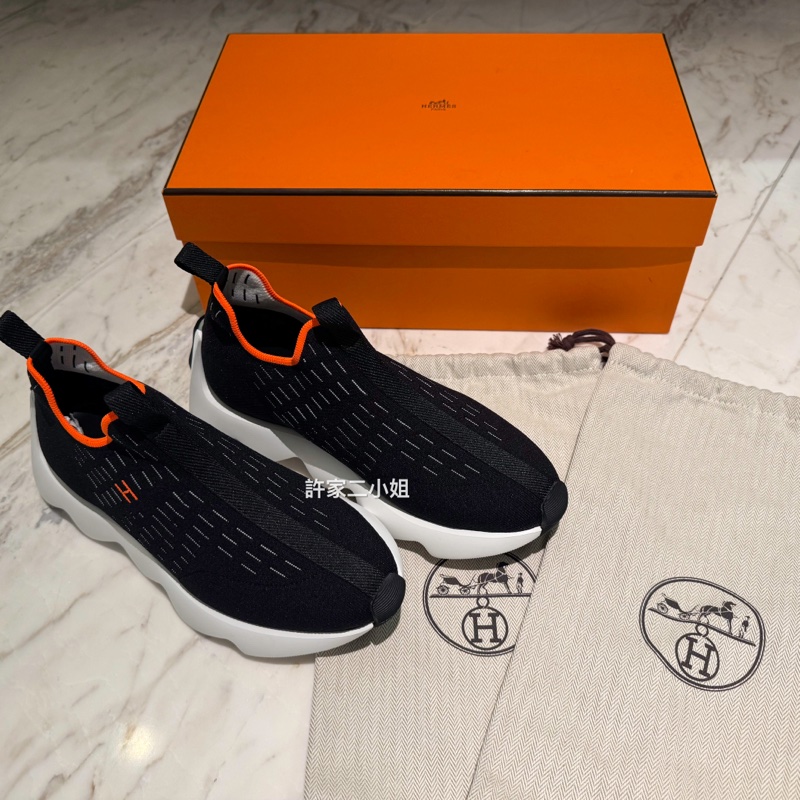 Hermes 全新閒置 Eclair sneaker 波浪休閒鞋-0