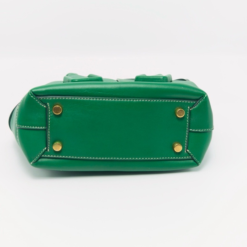 BV 綠色mini Arco編織手提斜背包18*13*9 98新配件塵袋-4