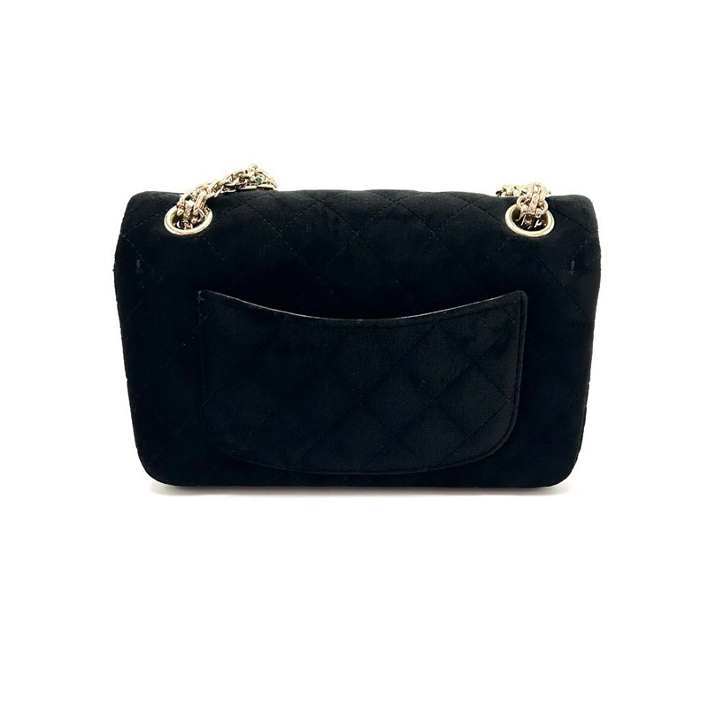 CHANEL 黑金2.55絲絨大mini肩背斜背包20*12*8 全新閒置配件盒子塵袋購證-6