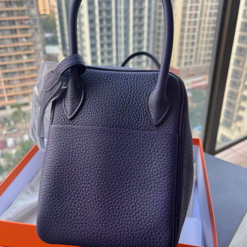 愛馬仕 Lindy26 午夜藍銀扣 tc皮 d刻-10