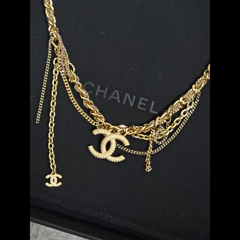 Chanel 香奈兒 復古金多層次雙 C 項鍊-0