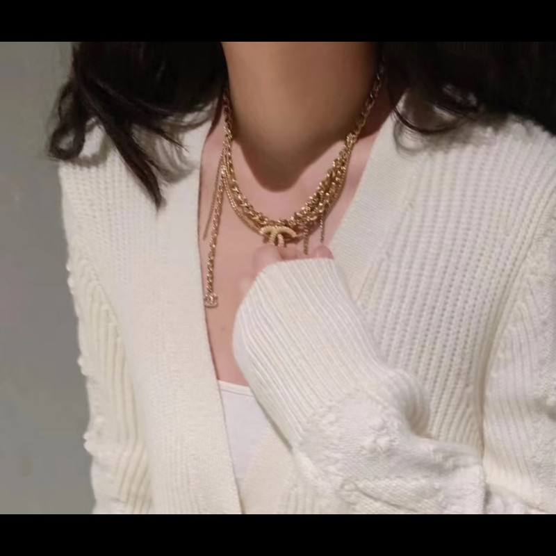Chanel 香奈兒 復古金多層次雙 C 項鍊-1
