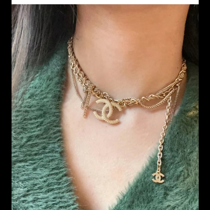Chanel 香奈兒 復古金多層次雙 C 項鍊-2