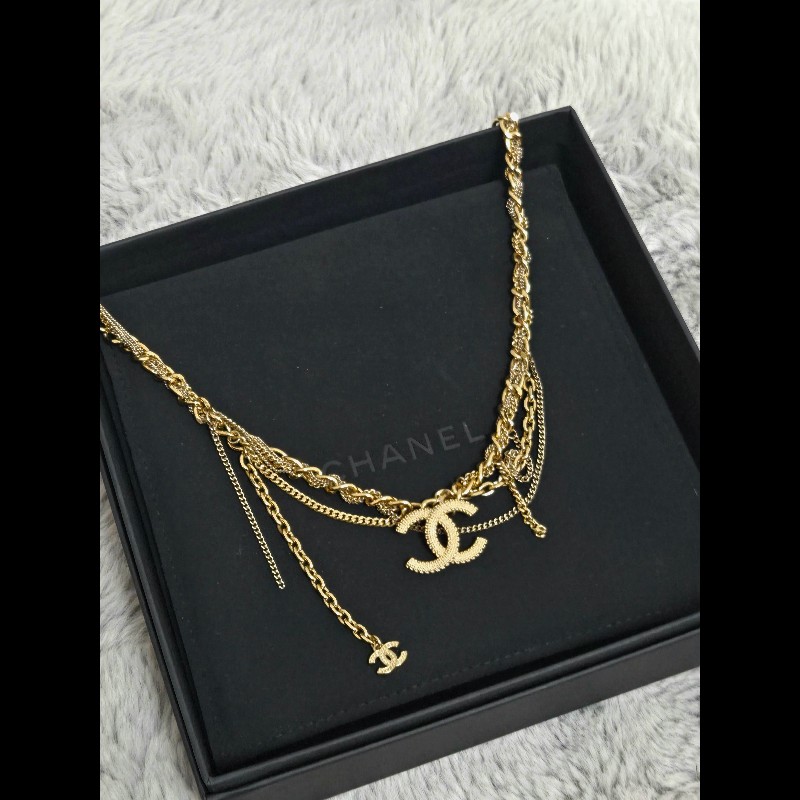 Chanel 香奈兒 復古金多層次雙 C 項鍊-8