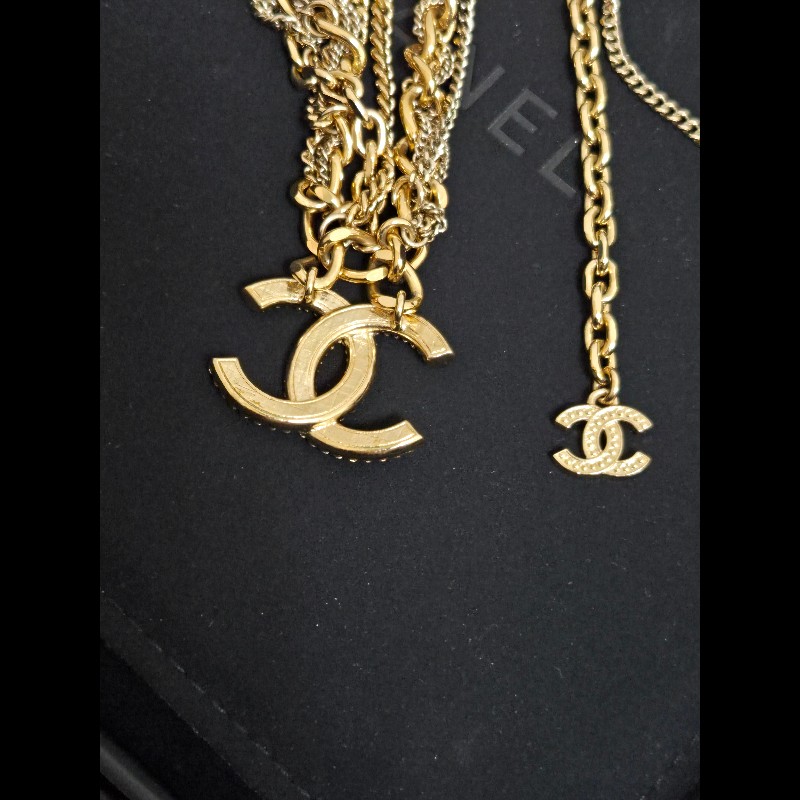 Chanel 香奈兒 復古金多層次雙 C 項鍊-10