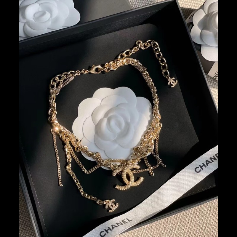 Chanel 香奈兒 復古金多層次雙 C 項鍊-14