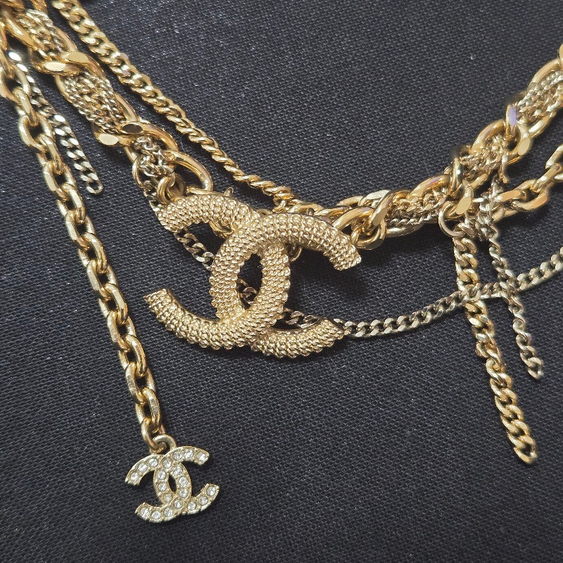 Chanel 香奈兒 復古金多層次雙 C 項鍊-16