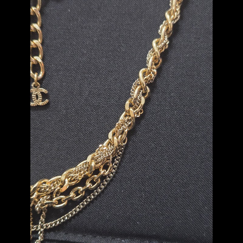Chanel 香奈兒 復古金多層次雙 C 項鍊-18