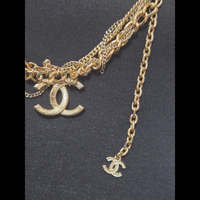 Chanel 香奈兒 復古金多層次雙 C 項鍊-20