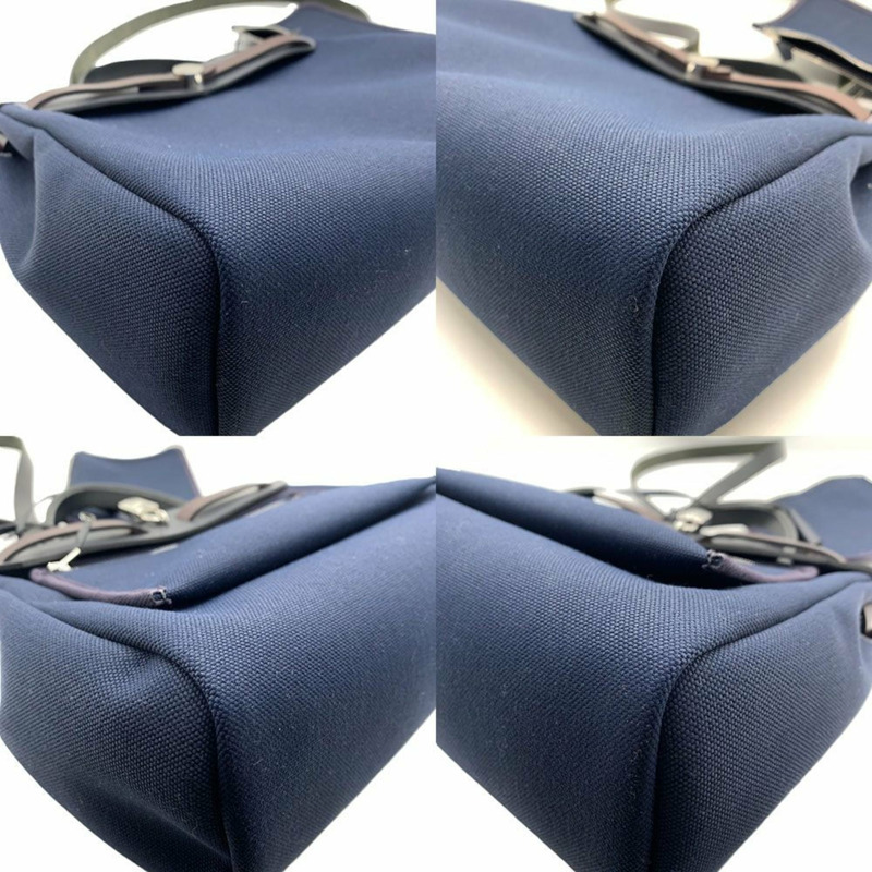 Hermès 拉鍊小號氣囊 Le Tourne 帆布皮革 海軍藍 HERMES-2