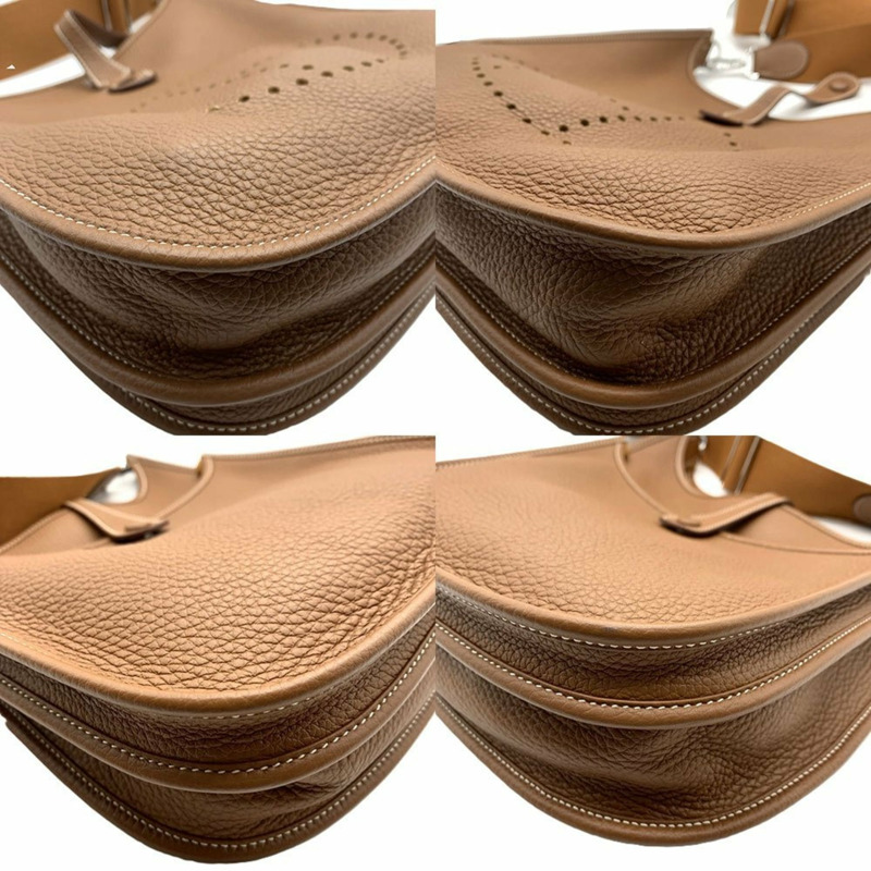 愛馬仕 Hermès Evelyne 3PM 單肩包，B 印記，Taurillon Clemence 皮革，金色，棕色-2