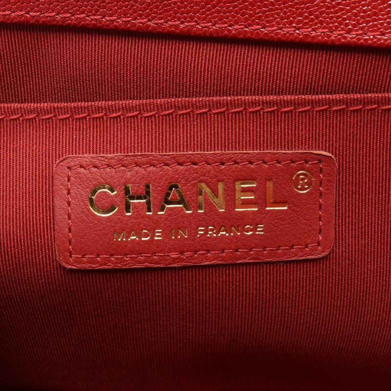 香奈兒 Boy Chanel 女士紅色粒面小牛皮單肩包 A67086-4