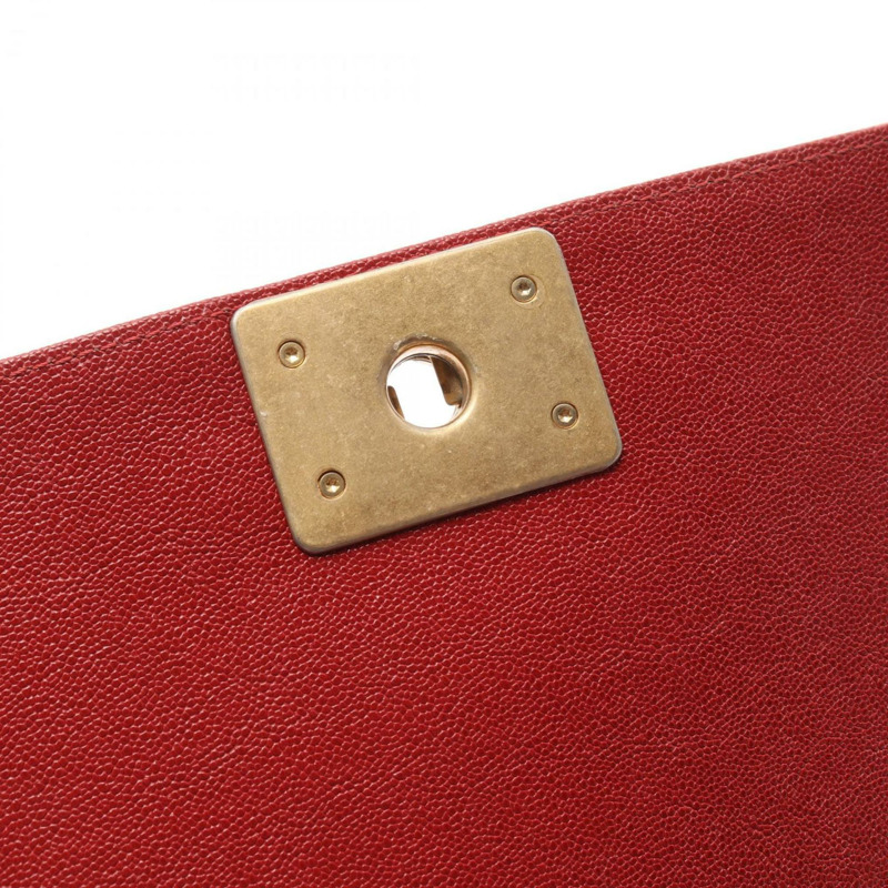 香奈兒 Boy Chanel 女士紅色粒面小牛皮單肩包 A67086-9