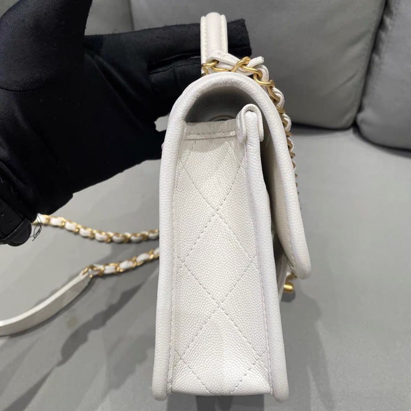 ✨Chanel 高級感小香白金豆腐包 99新 全套晶片款🤍-6