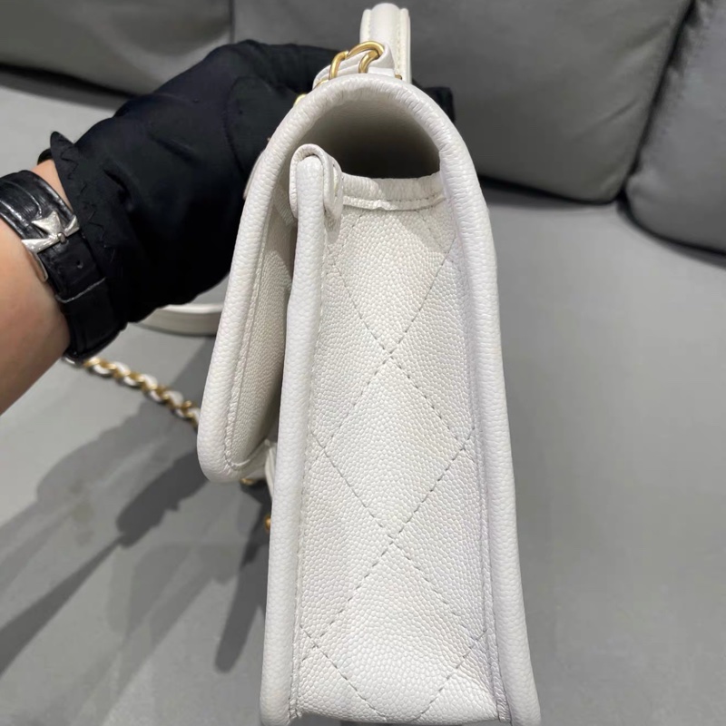 ✨Chanel 高級感小香白金豆腐包 99新 全套晶片款🤍-7