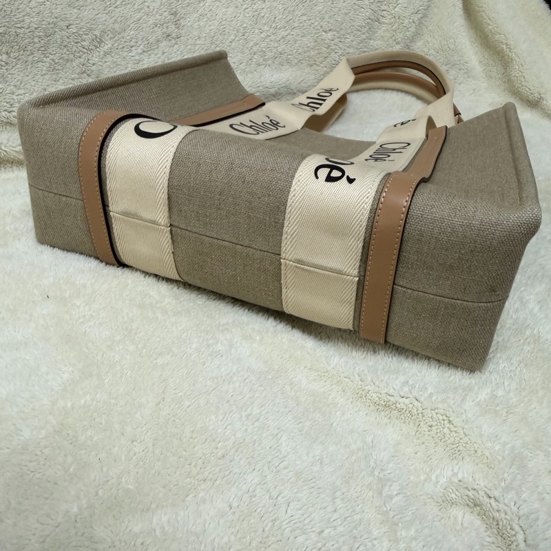 Chloe’ 蔻依 Woody tote bag帆布托特包(中號)-5