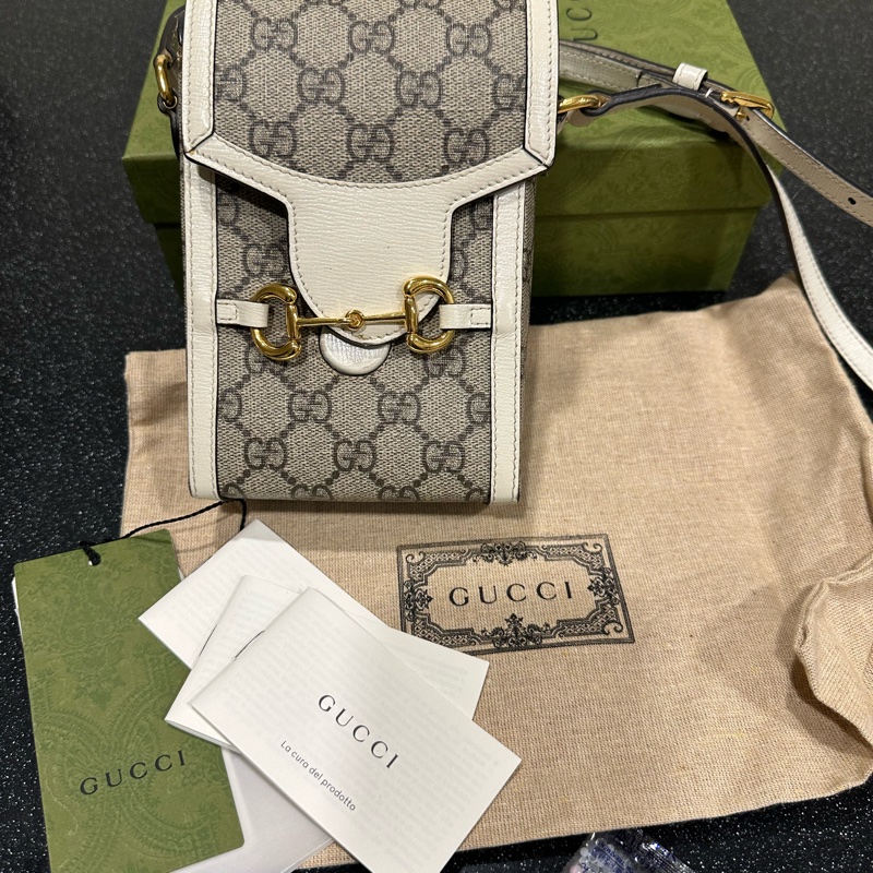 Gucci馬銜扣手機包斜背包9新-0