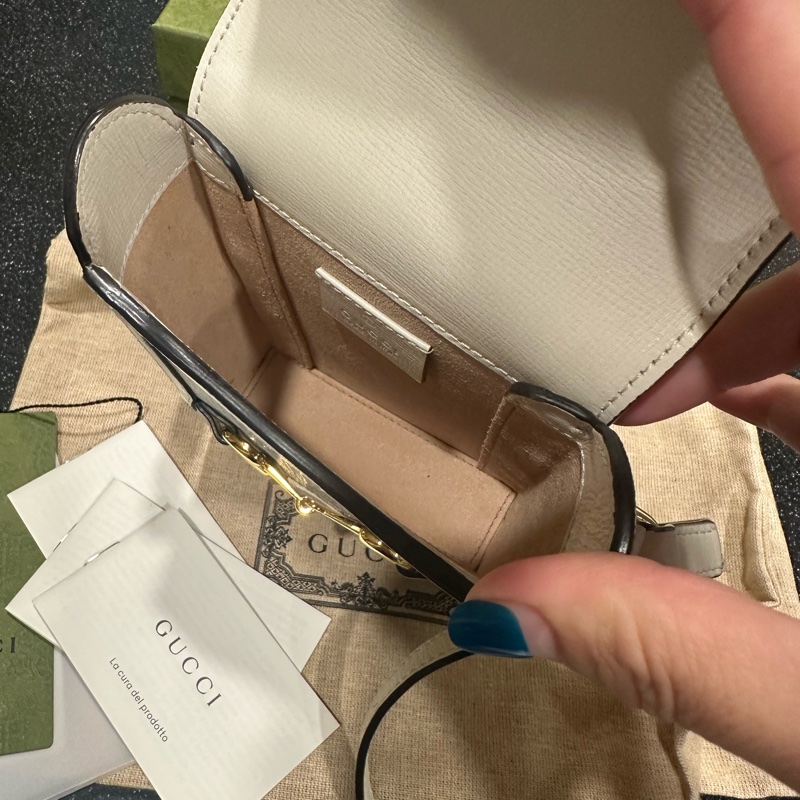 Gucci馬銜扣手機包斜背包9新-3