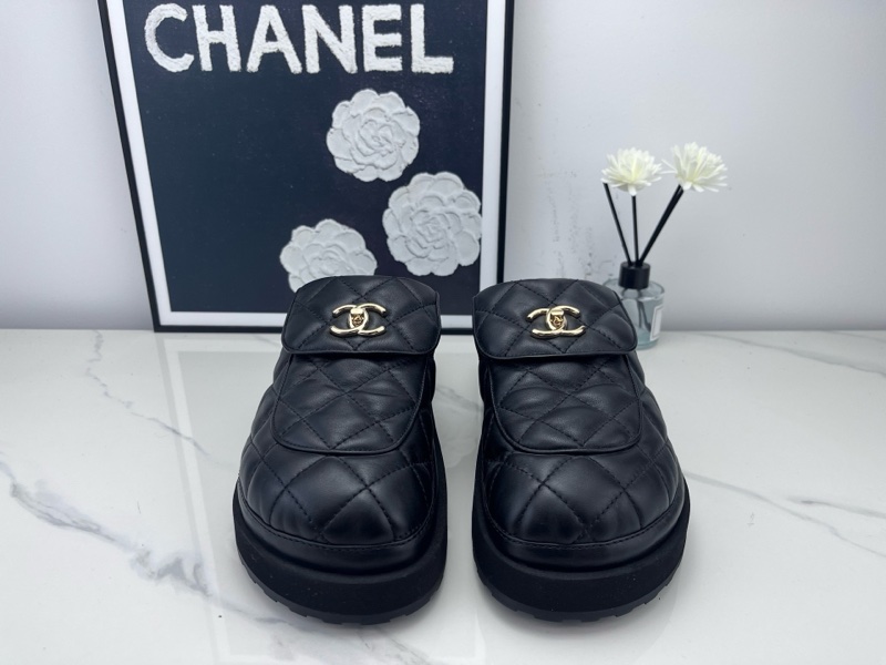 99新chanel香奈兒 24c厚底菱格紋麵包拖鞋 39碼-1