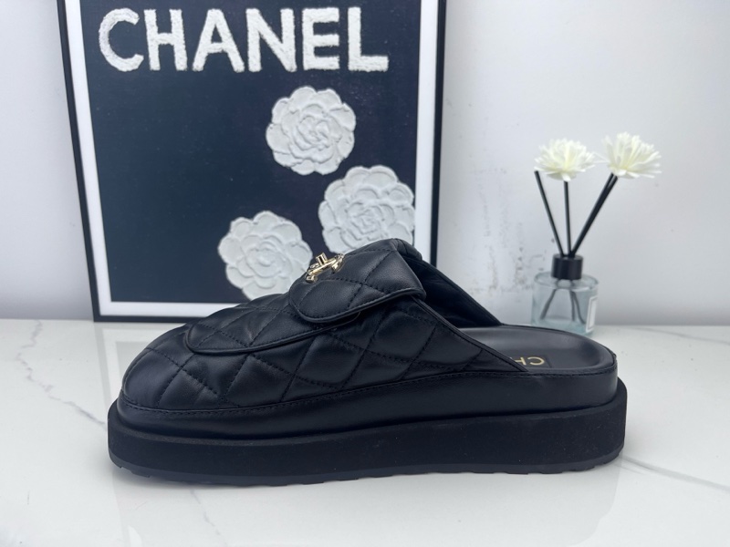 99新chanel香奈兒 24c厚底菱格紋麵包拖鞋 39碼-6