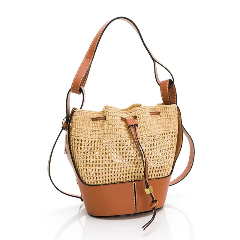 Loewe 中款草編水桶包-0