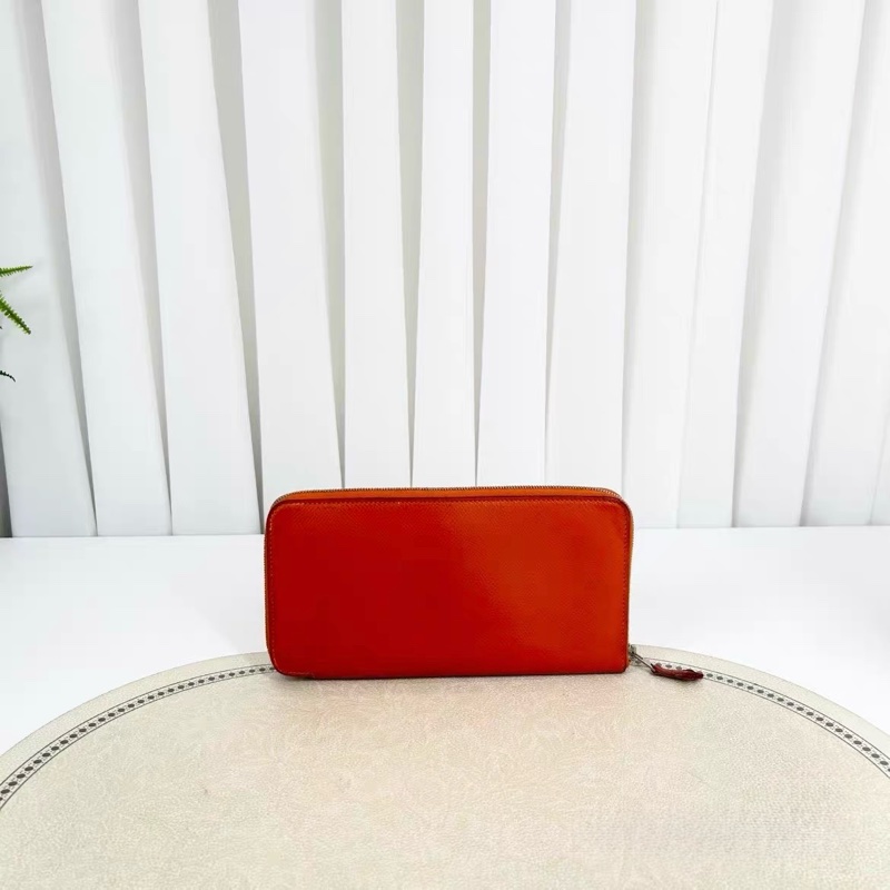 愛馬仕 Hermès Silk’in 拉鍊長夾｜經典愛馬仕橘｜絲巾內裡-0