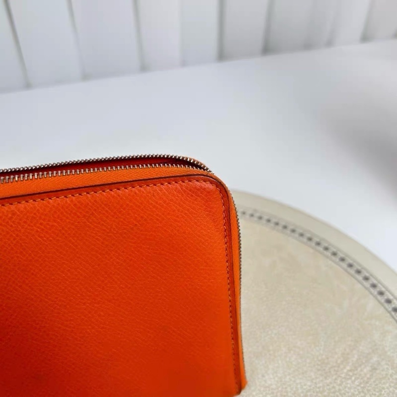 愛馬仕 Hermès Silk’in 拉鍊長夾｜經典愛馬仕橘｜絲巾內裡-6