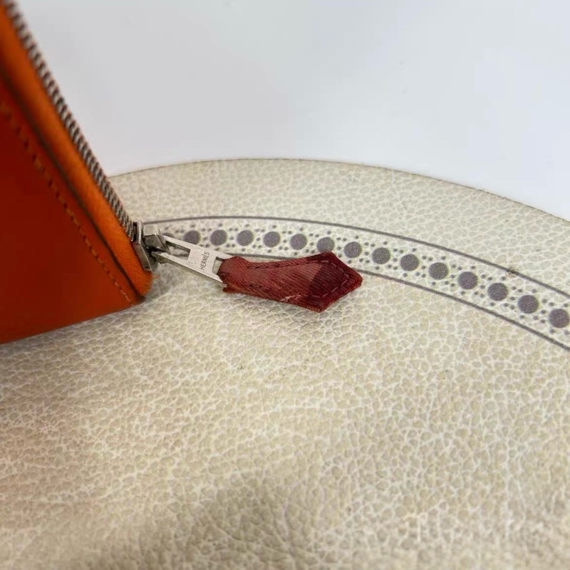 愛馬仕 Hermès Silk’in 拉鍊長夾｜經典愛馬仕橘｜絲巾內裡-7