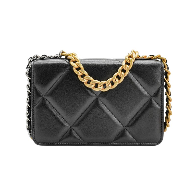 Chanel 19 菱格羊皮三色鍊斜背包 Woc(AP3267-黑)-2