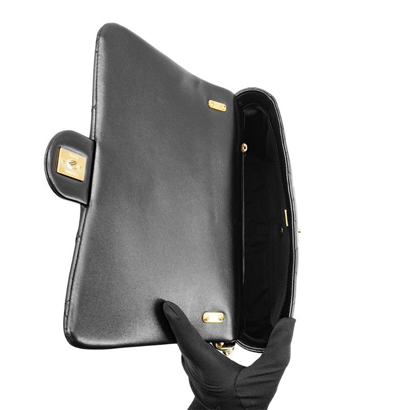 Chanel 展示品 羊皮金釦粗鍊肩背包(AS3215-黑)-4