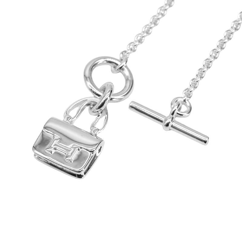 Hermes Constance 925純銀包包造型項鍊(銀)-4