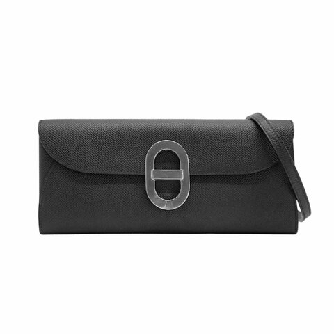 Hermes Maillon To Go Epsom牛皮銀釦斜背包(89黑)